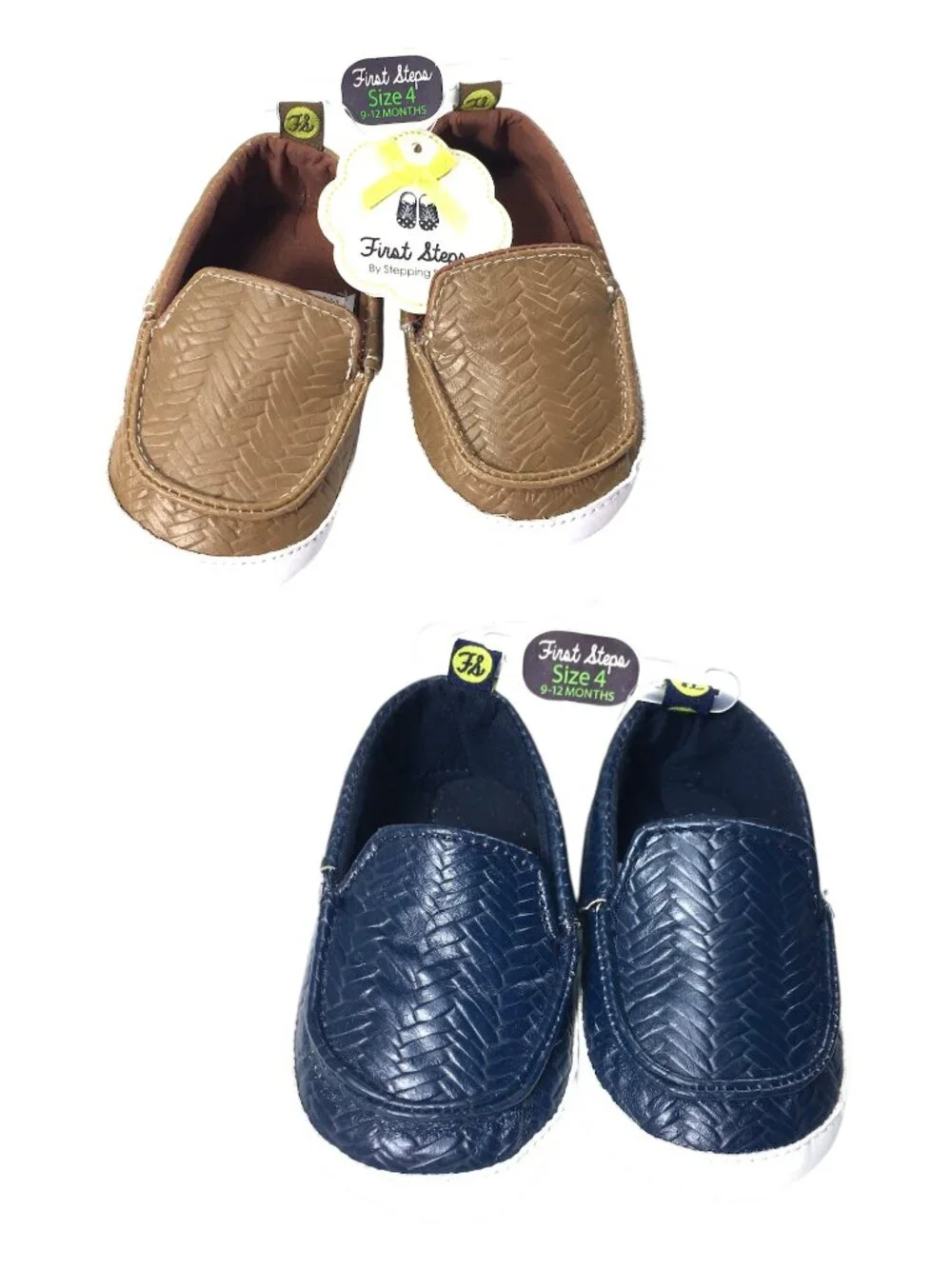 2 NWT First Steps by Stepping Stones Baby Moccasin Loafers Shoes 4 (9–12 Month)